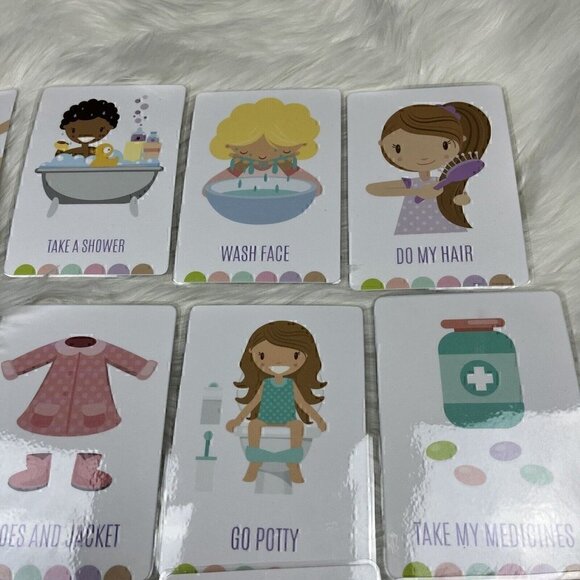 Lot of 29 Flash Cards Chores Laminated Homeschool Visual Picture Rounded Edges - Picture 3 of 8